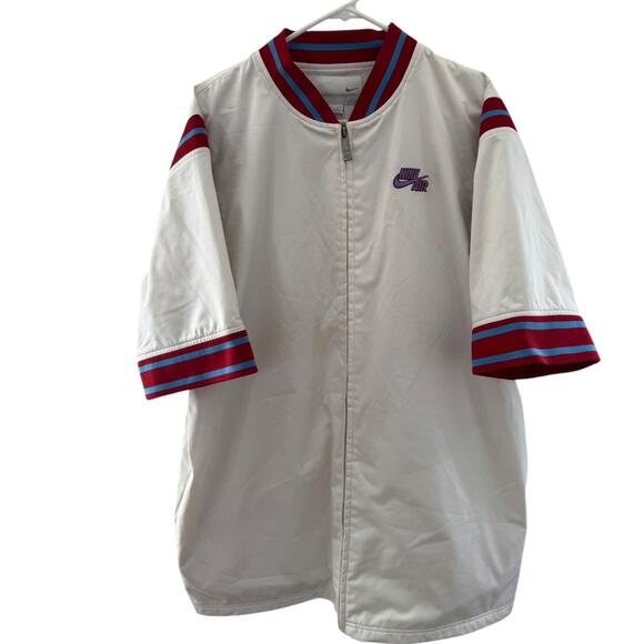 VTG Nike Air Revolution short sleeve zip long jacket white red blue XL - Picture 2 of 16
